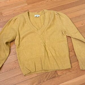 Madewell Yellow V-Neck Sweater